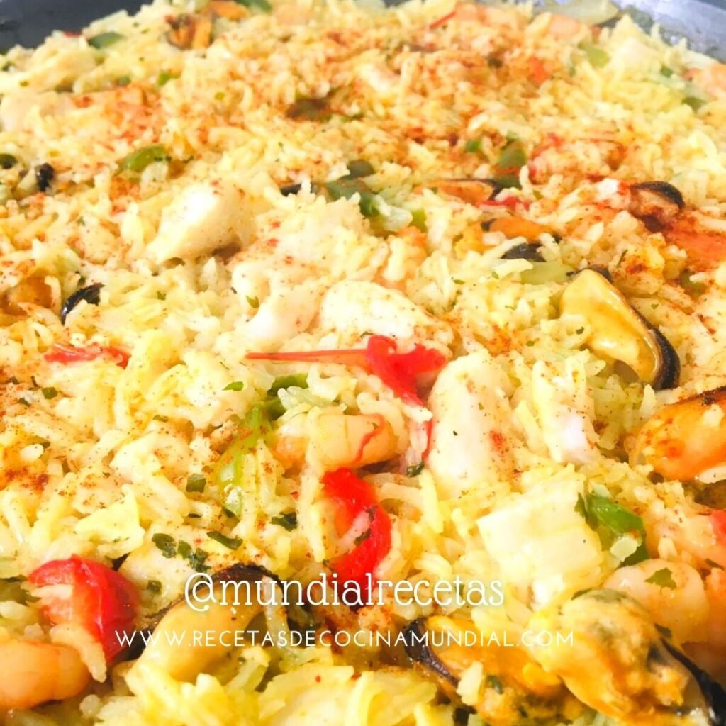 arroz a la marinera. mundial recetas. recetas de cocina mundial