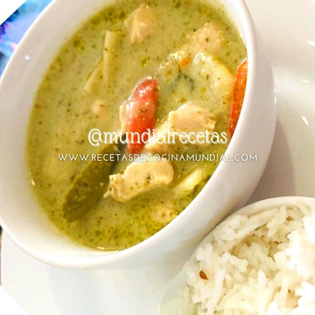 curry verde thai. curry verde tailand♪0s. green curry. recetas de cocina mundial. mundial recetas.