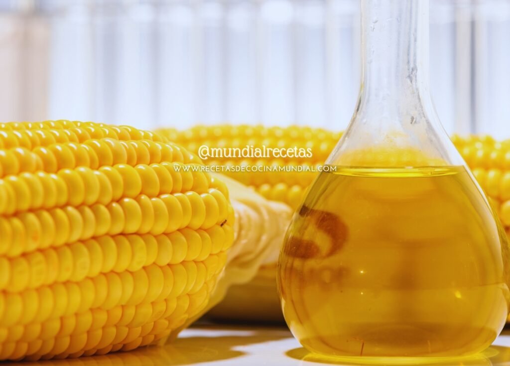 Aceite de maÃz. corn oil.. Tipos de aceites. mundial recetas