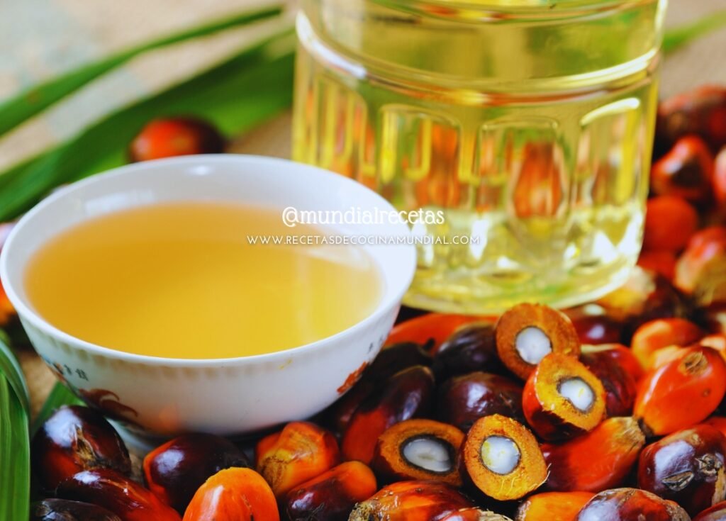 Aceite de palma. palm oil. Tipos de aceites comestibles. mundial recetas