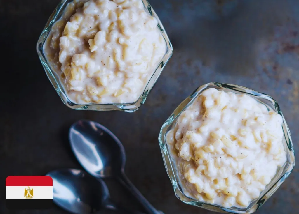 Roz Bel Laban . Arroz con leche egipcio. Egyptian Rice Pudding.