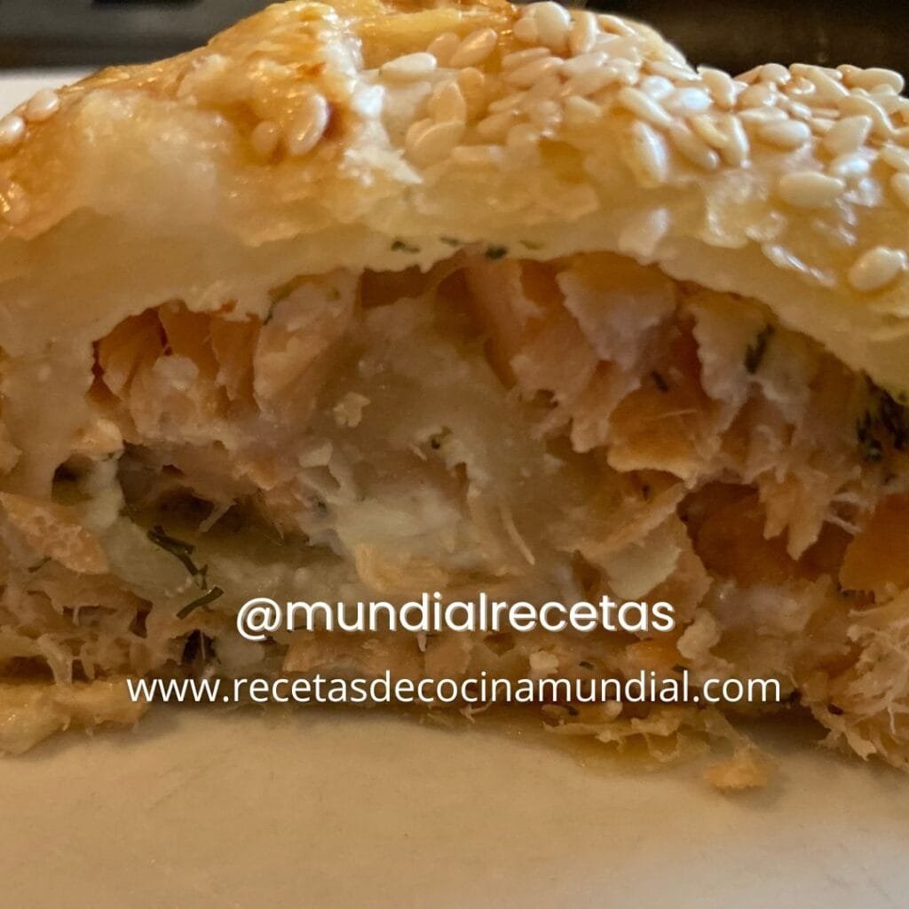Trozo de Pastel Salado de Salmón curado