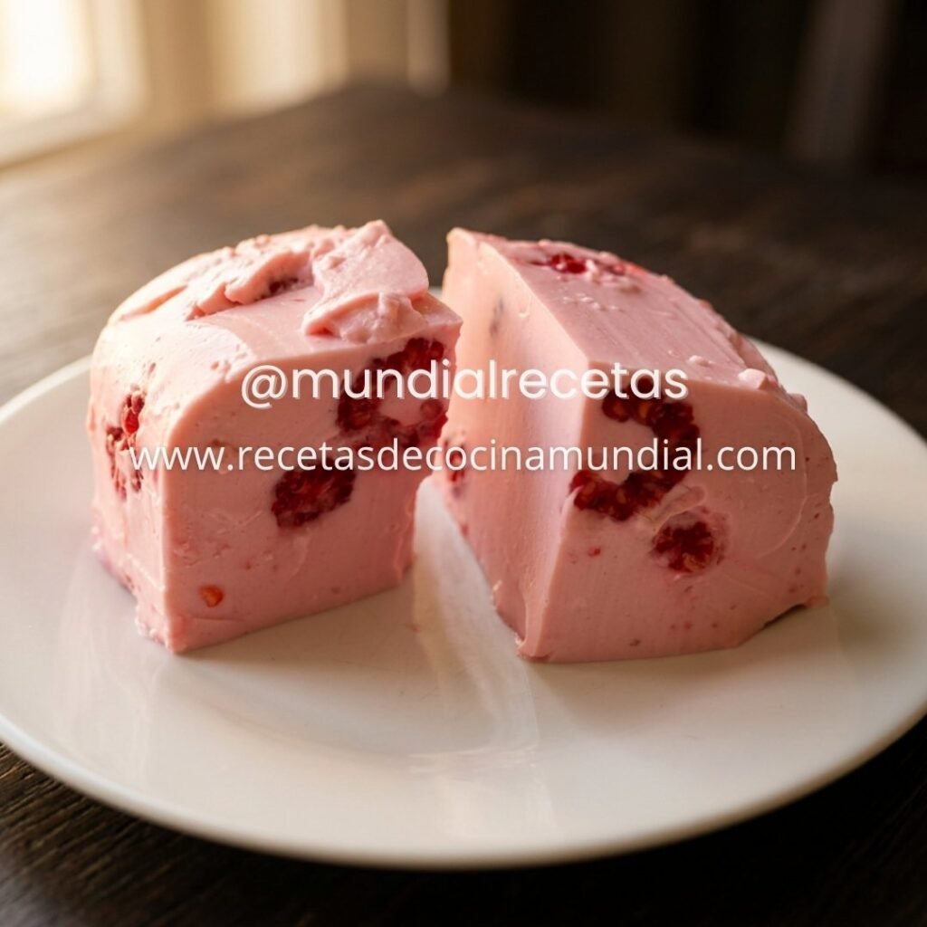 gelatina cremosa de yogur griego y frambuesas frescas